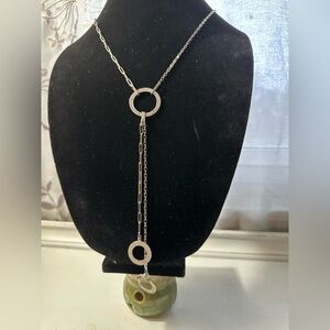 Sterling Silver Dual Paperclip Necklace with Rings